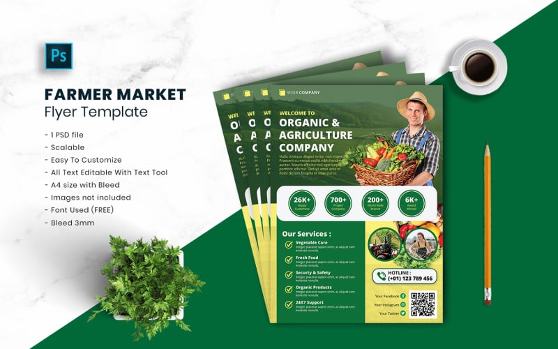 Farmer Market Flyer Template vol.24 Corporate Identity