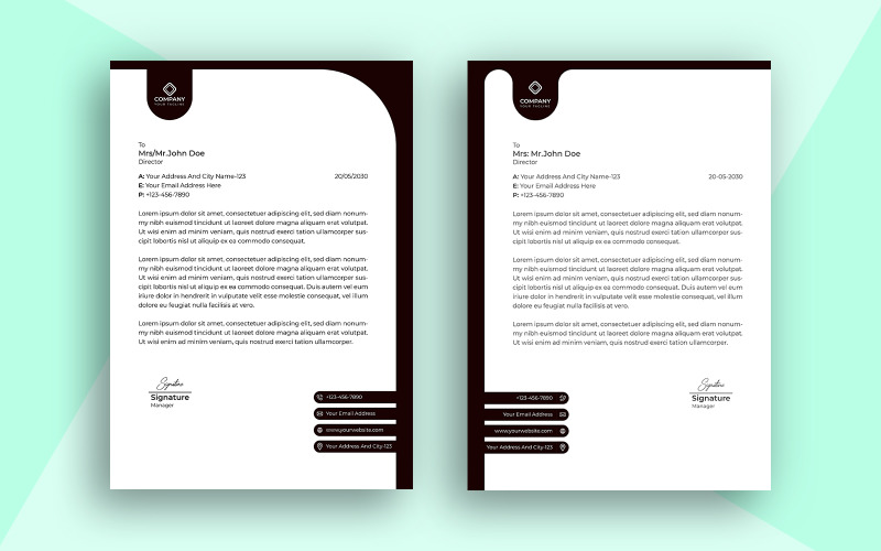 Letterhead Template Simple Design Corporate Identity
