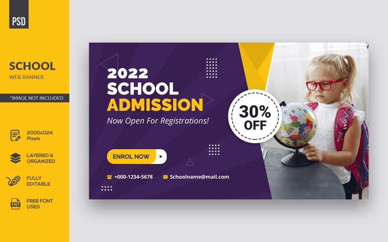 Minimalist School Education Web Banner Corporate Identity Template