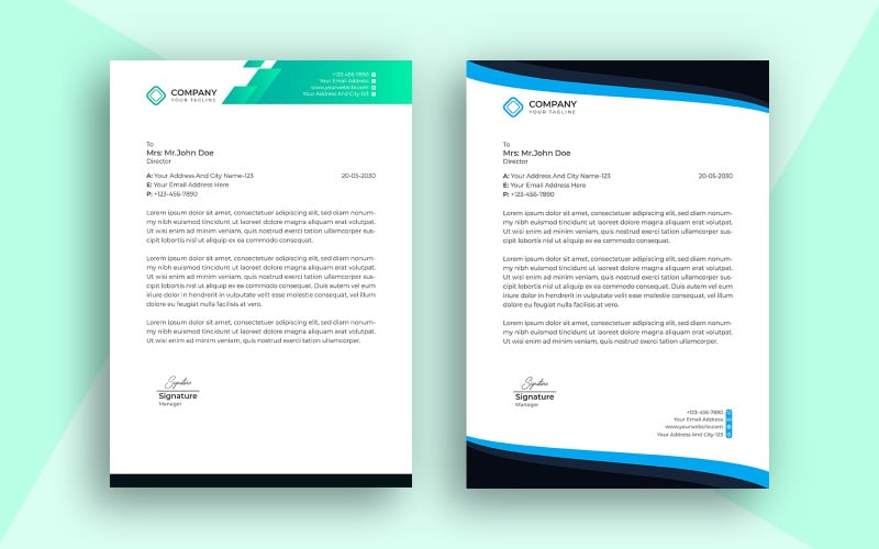 Professional Product Manager Modern Letterhead Simple Design Template Corporate Identity