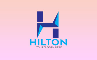 H Letter Hilton Logo Template