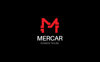 M Letter Mercar Logo Design Template