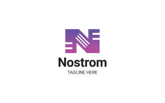 N Letter Nostrom Logo Design Template