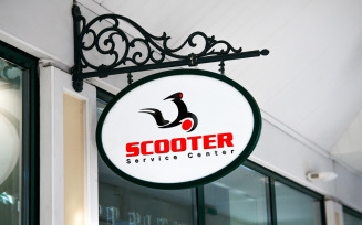 Scooter Service Center Logo Design Template