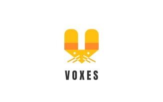 V Fox Logo Design Concept Template