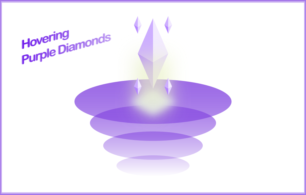 Hovering Purple Diamonds - Vector Graphic