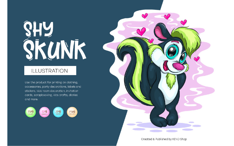 Cartoon Shy Skunk Vector Vector Graphic