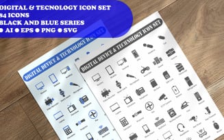 Digital Device And Technology Icon Set