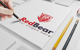 Red Bear Logo Design Template