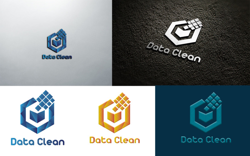 Data Clean Technology Logo Design Logo Template