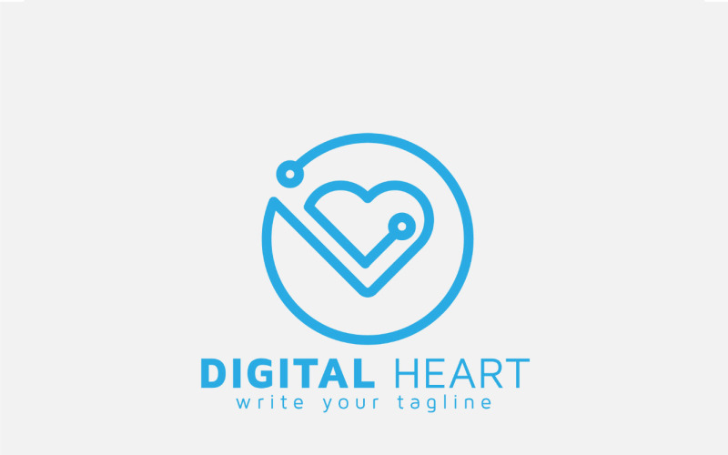 Digital Love Technology Logo Logo Template