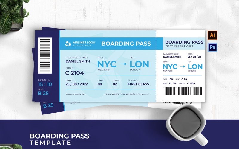 Flight Pass Boarding Pass Corporate Identity