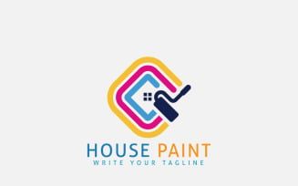 House Painting Real Estate Logo Concept For Building Repair