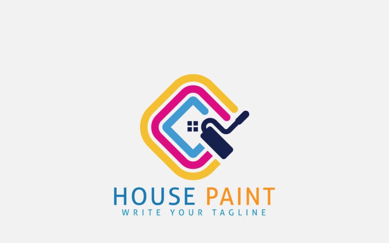 House Painting Real Estate Logo Concept For Building Repair Logo Template