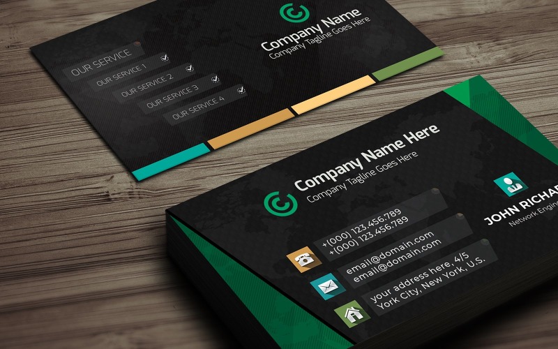 Korp - Corporate Business Card Template Corporate Identity