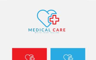 Medical Logo Design With Cross And Love