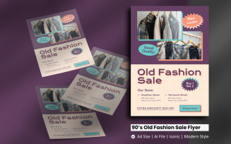 90's Old Fashion Sale Flyer Corporate Identity Template