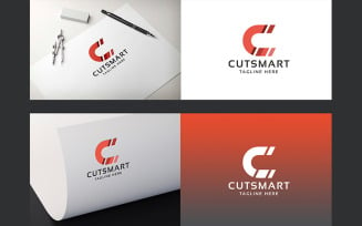 Cut Smart Letter C Professional Logo