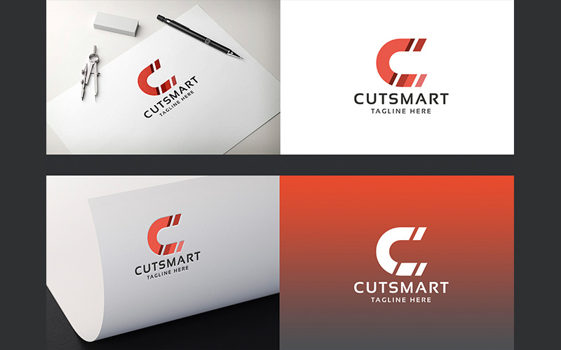 Cut Smart Letter C Professional Logo Logo Template