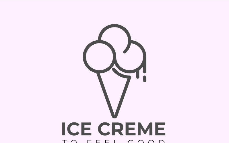 Ice Cream Minimal Logo, Vector Tasty, And Sweet Ice Cream. Logo Template