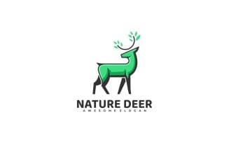 Nature Deer Mascot Logo Template
