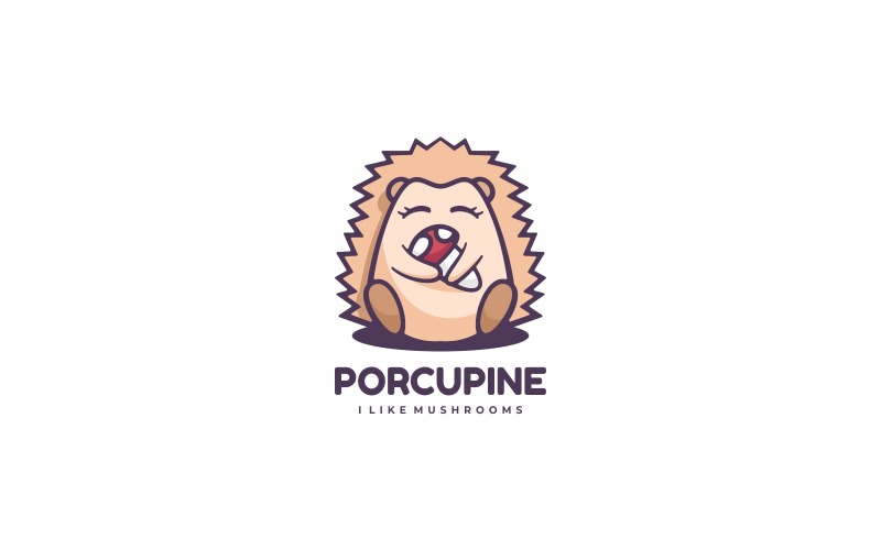 Porcupine Mascot Cartoon Logo Logo Template