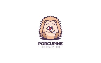 Porcupine Mascot Cartoon Logo