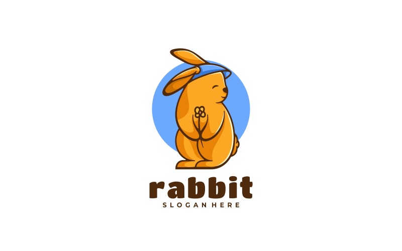 Rabbit Simple Mascot Logo Logo Template