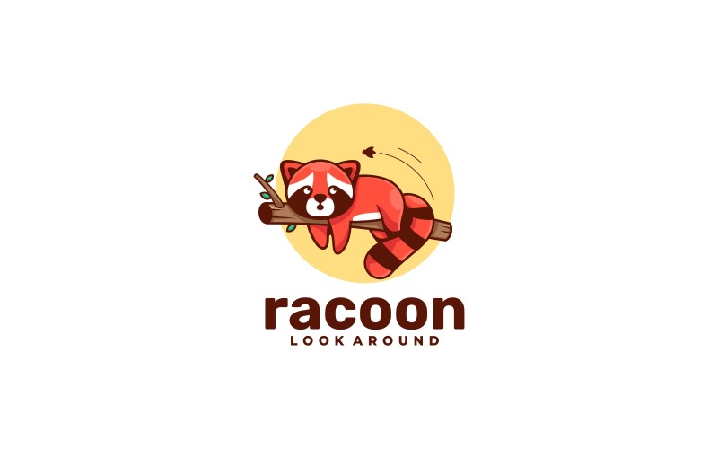 Raccoon Mascot Cartoon Logo Logo Template