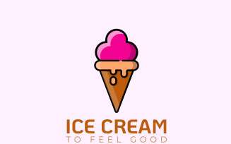 Simple Flat Design Ice Cream Logo Design