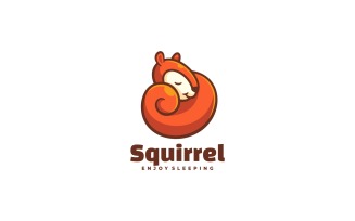 Sleep Squirrel Mascot Cartoon Logo