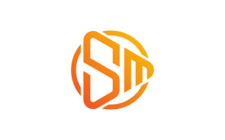SM Letter Circle Logo Design Vector
