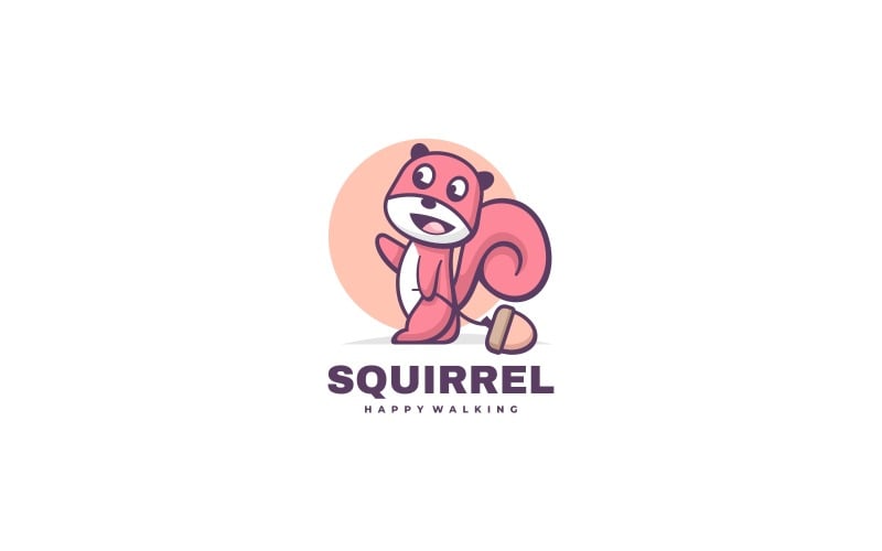 Squirrel Mascot Cartoon Logo Logo Template