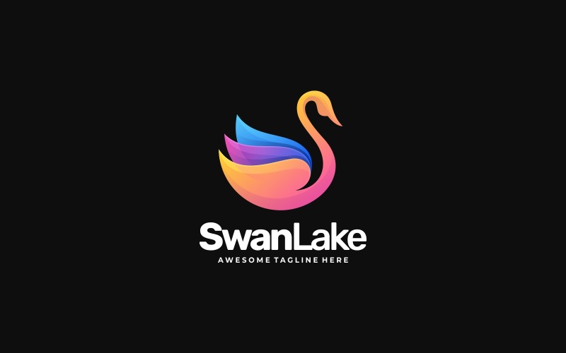 Swan Gradient Colorful Logo Logo Template
