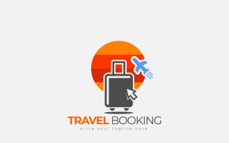 Travel Agency Logo Concept For Bag, Plane, Online Booking