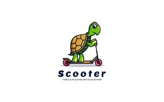 Turtle Mascot Cartoon Logo
