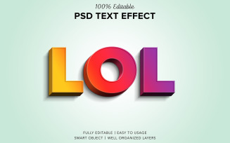 Lol Psd Text Effect Style 3D Mockup