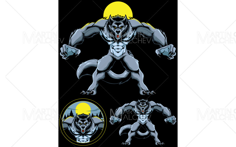 Werewolf Fantasy Mascot Vector Illustration