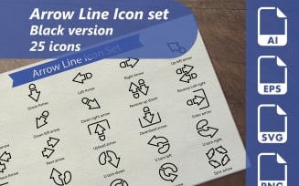Arrow Line Icon Set Template
