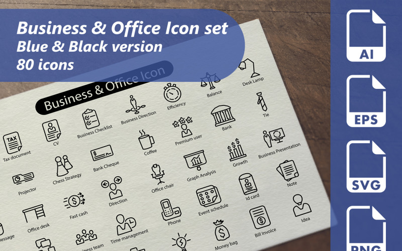 Business And Office Line Icon Set
