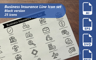 Business Insurance Line Icon Template