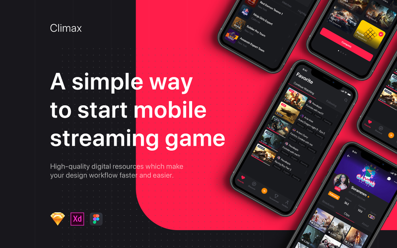 Climax - Live Game Streaming UI Kit UI Element