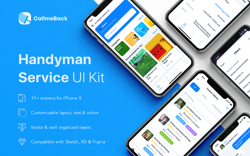CallmeBack - Handyman Service UI Kit UI Element