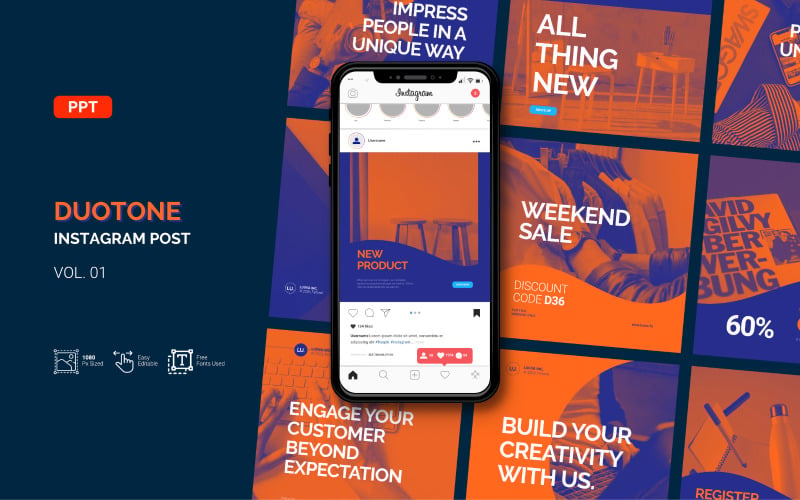 Duotone - Business Instagram Post - Powerpoint Template PowerPoint Template