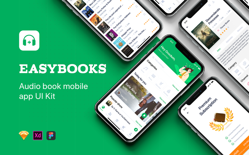Easybooks - Audiobook UI Kit UI Element