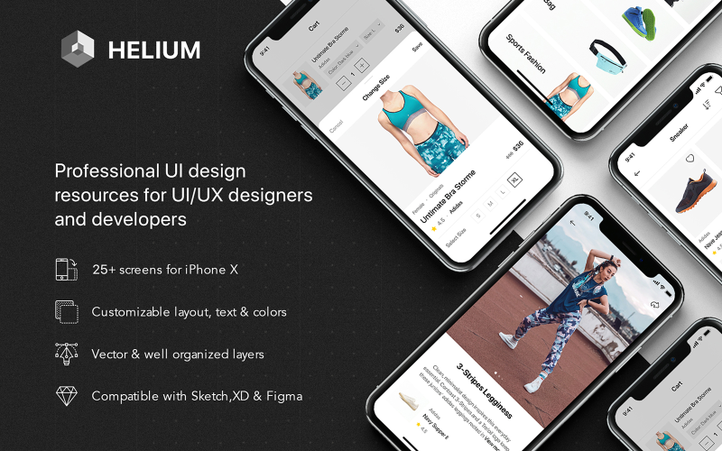 Helium - Fashion Shop UI Kit UI Element
