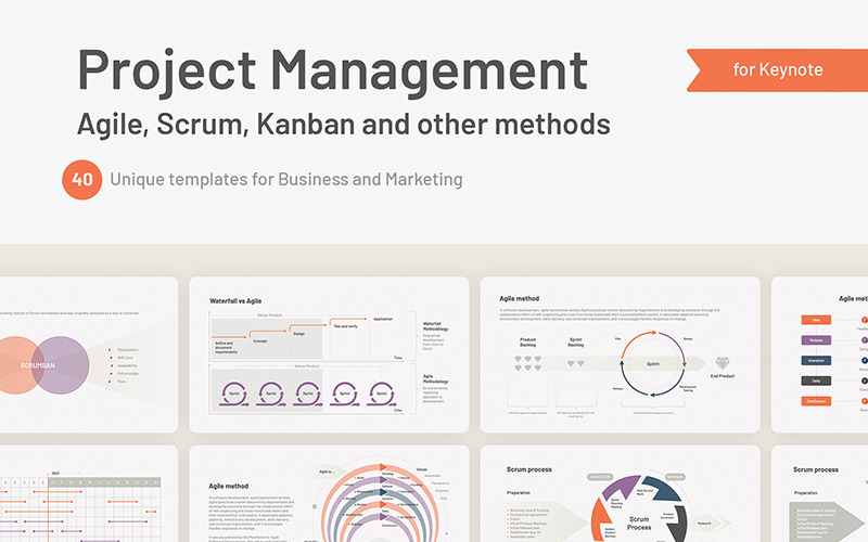 Project management Agile, Scrum for Keynote Keynote Template