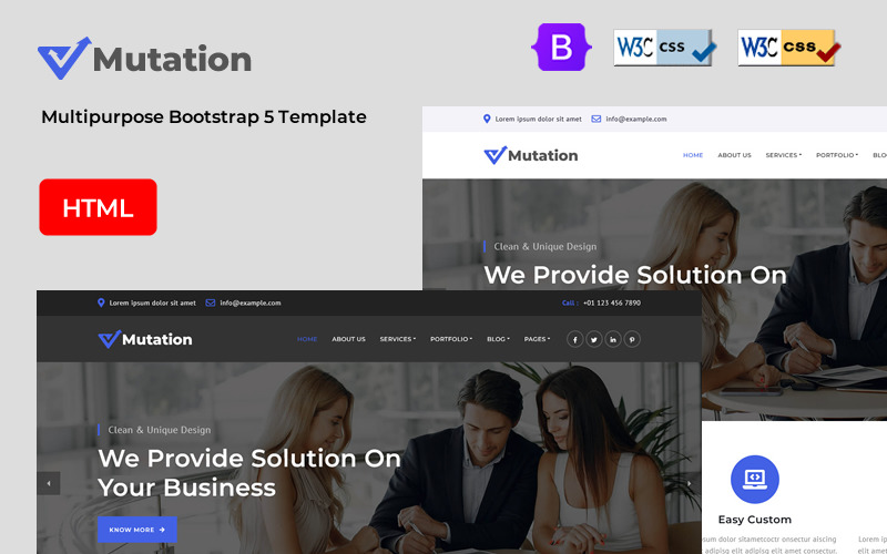 Mutation - Business Multipage HTML Template Website Template