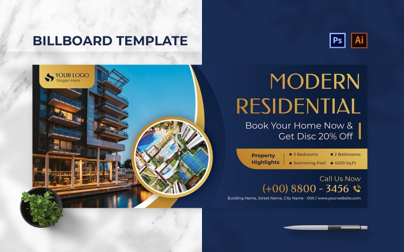 Modern Residental Billboard Landscape Corporate Identity