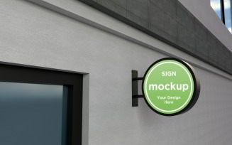 Rounded Mount Sign Mockup Template